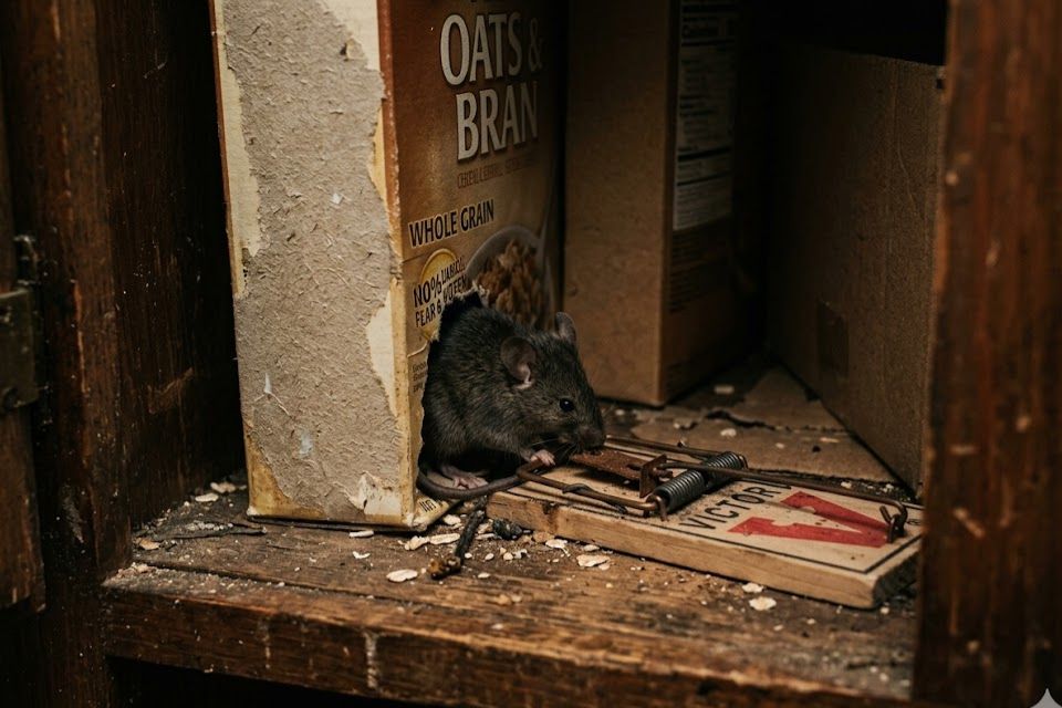 Mouse exclusion work, sealing a plumbing penetration in a Winston-Salem home